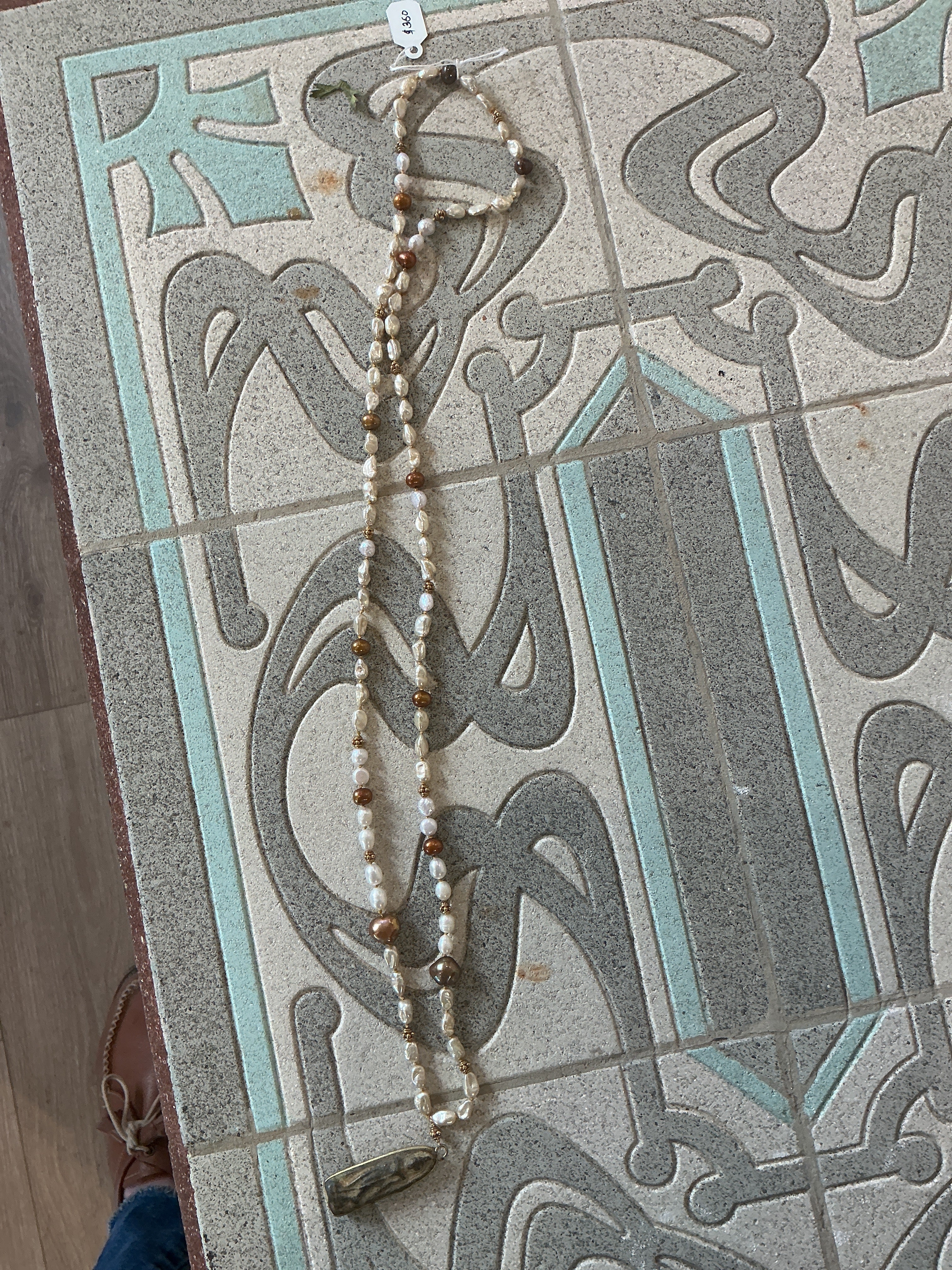 Buddha amulet pearl necklace