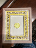 Intaglio w/ Vintage French Paper Frame, Yellow