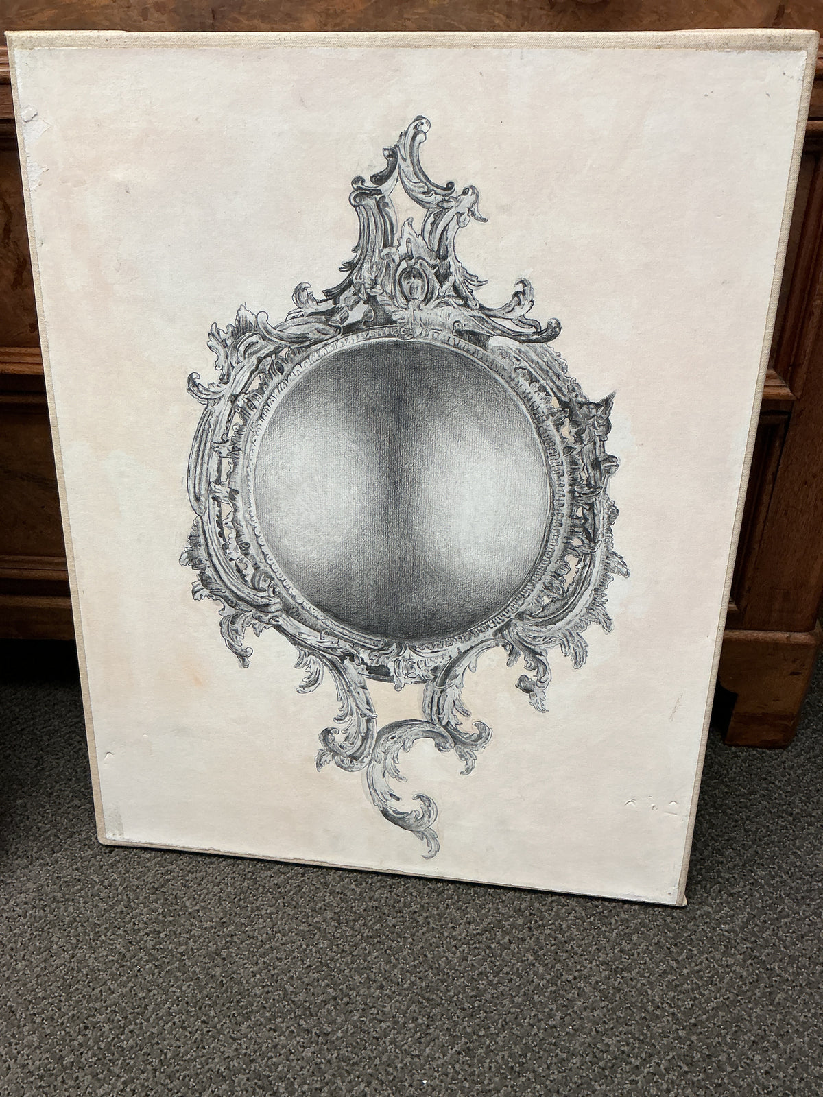 Rococo Mirror Charcoal