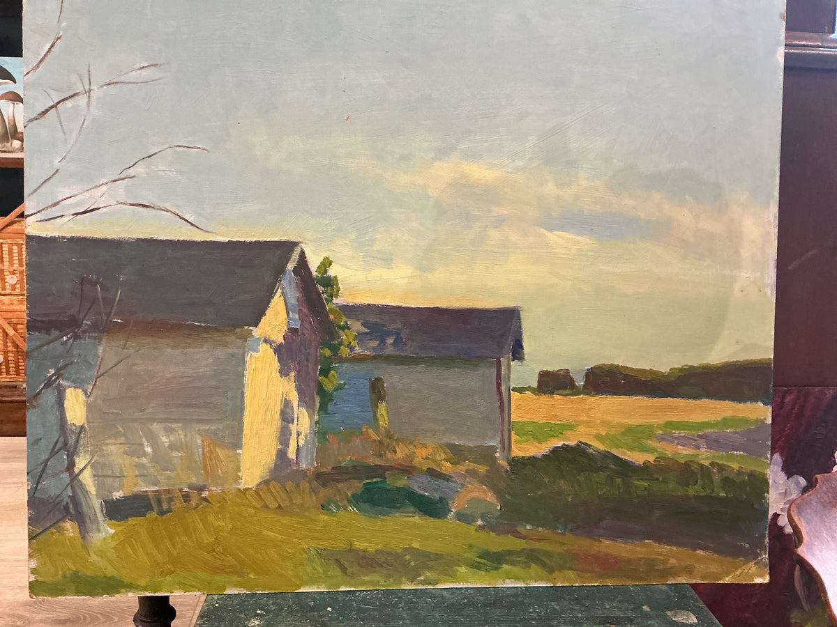 Pastoral Landscape, oil on board