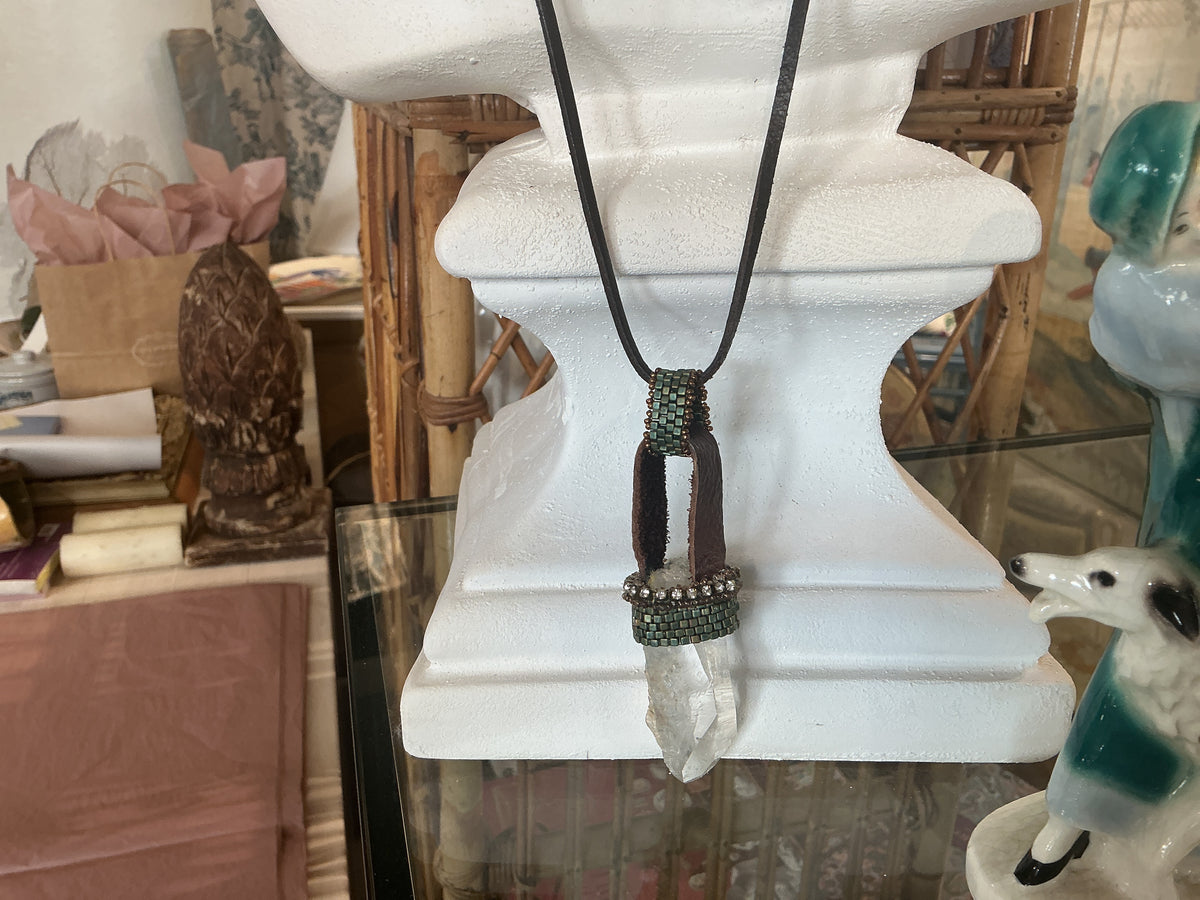 Crystal & Leather Necklace