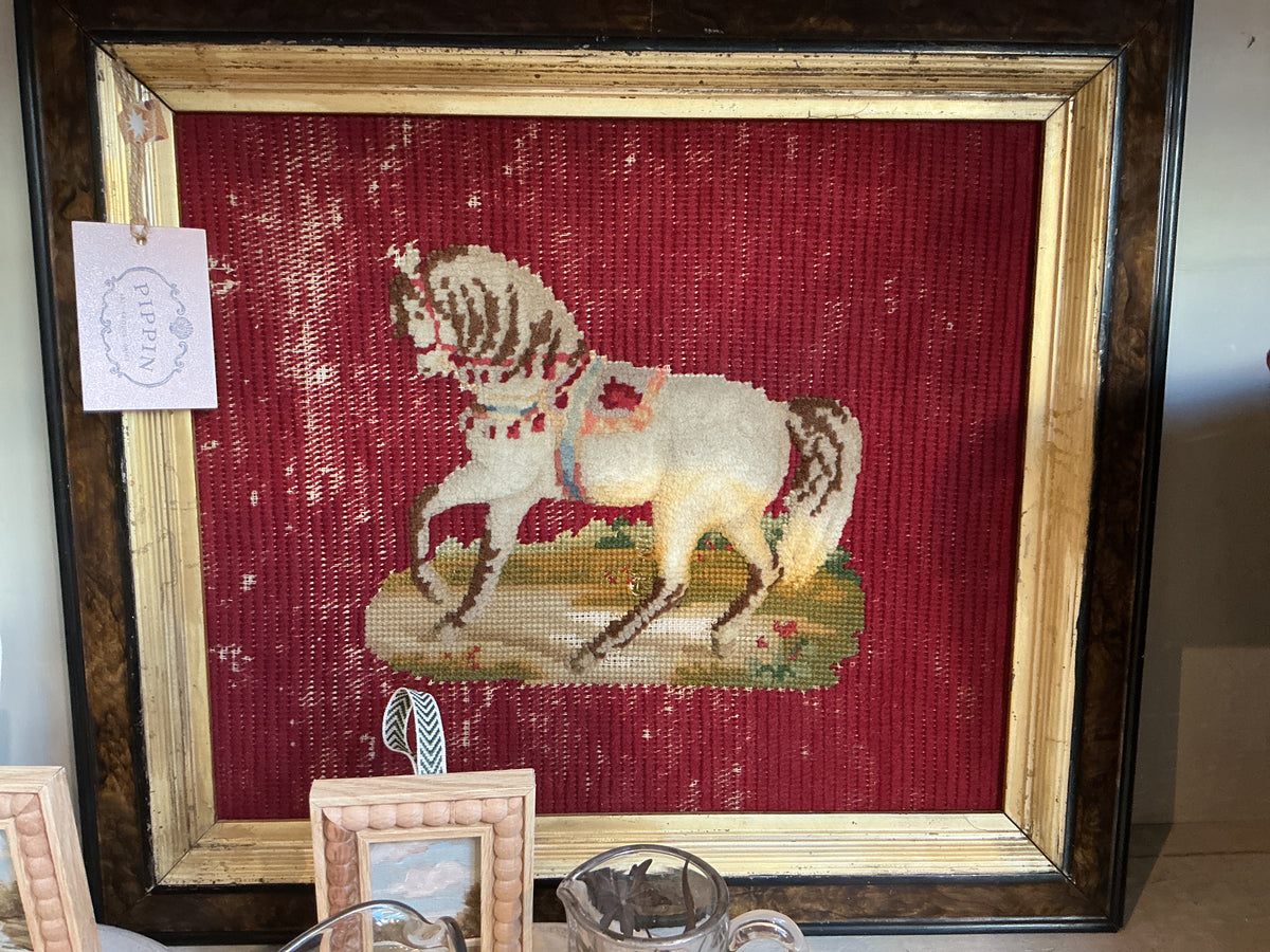 Victorian Horse Tapestry, Original Frame